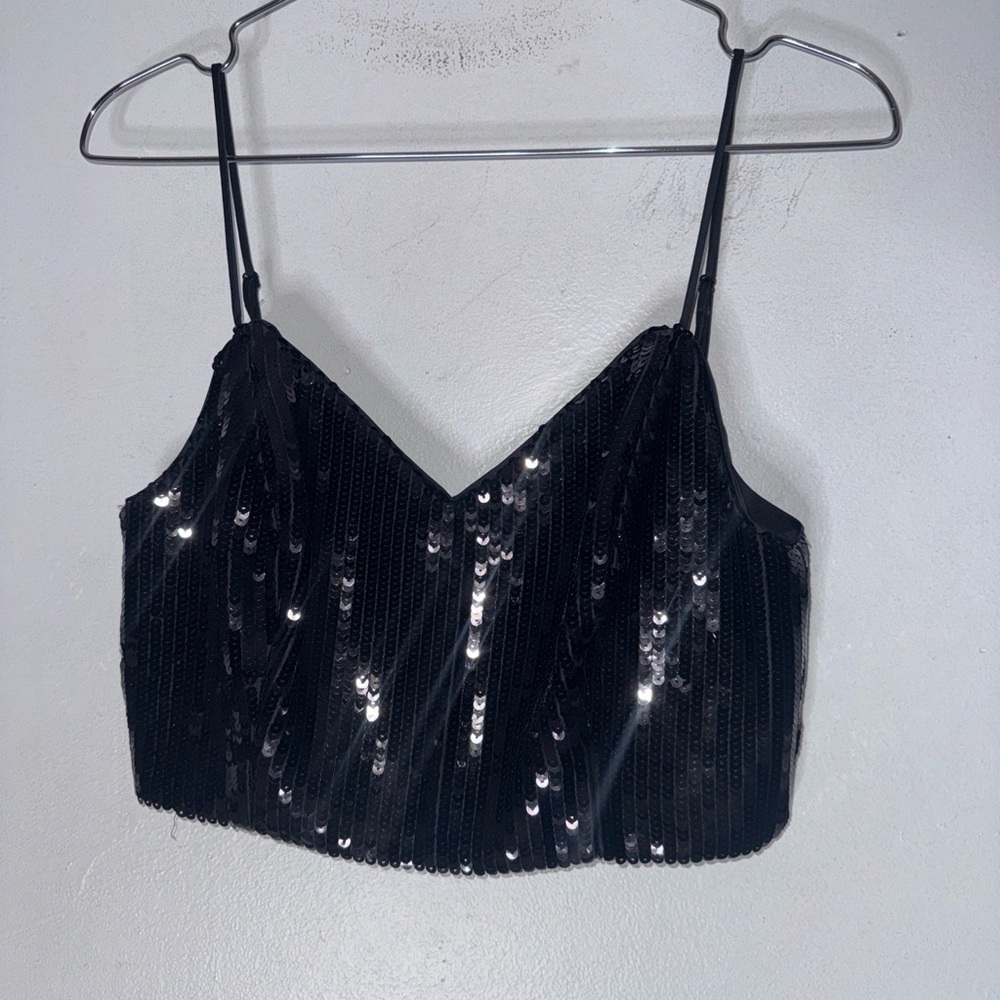 Frame Small Back Sequins Cropped‎ Camisole Top